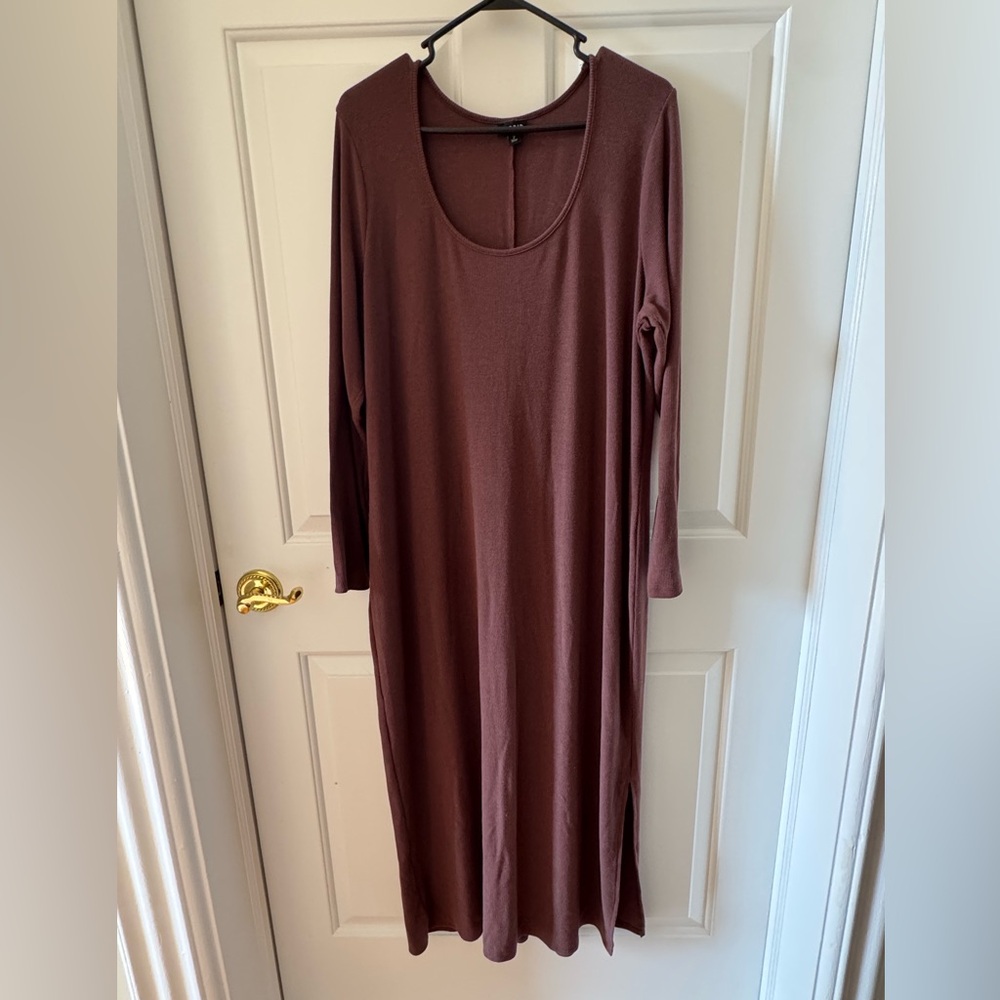 Chic Long Sleeve Brown Dress